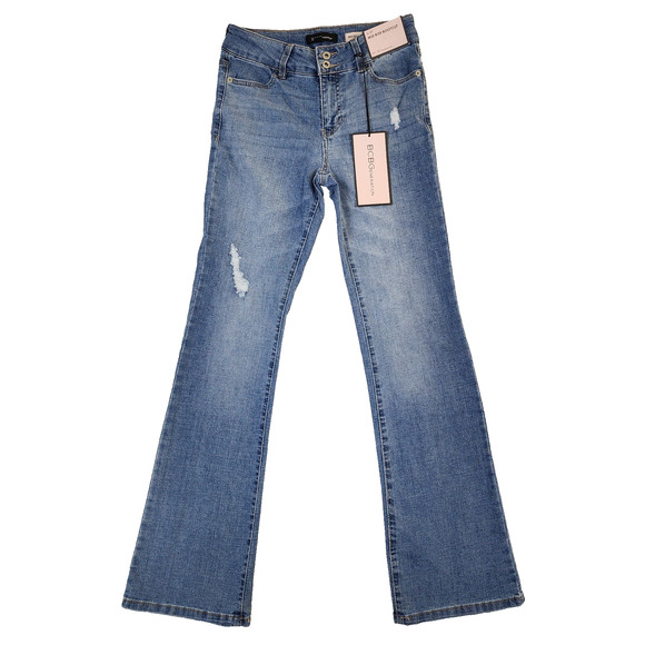 BCBG Generation Denim - BCBG Generation Mid Rise Bootcut Jeans Womens 5/27 Light Wash Stretch Denim